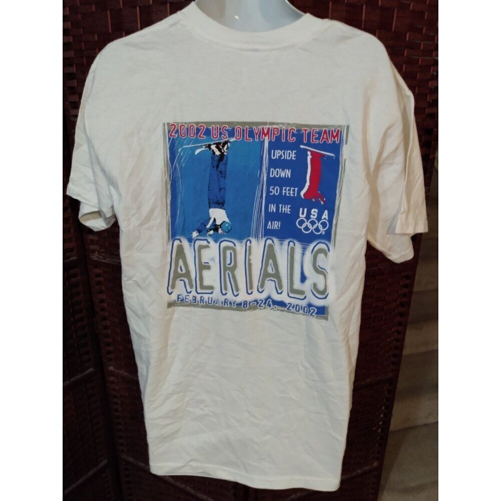 Vintage 2002 US Olympic Ski Team Aerials T Shirt Large Graphic Tee Olympics Y2K